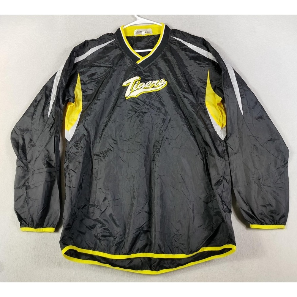 Vintage Hanshin Tigers Jacket Mens Large Black Japanese Baseball Mizuno Athletic